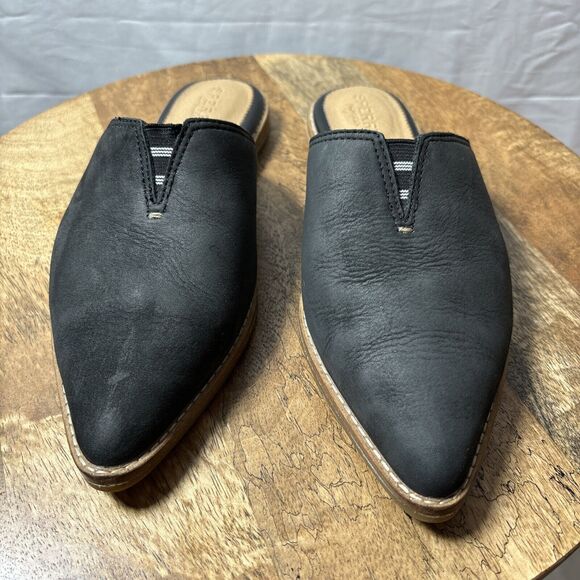 Womens SPERRY TOP-SIDER Saybrook Black Leather Pointed Toe Mules Sz 7 - Picture 2 of 9